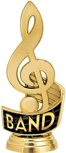 Taç Ödülleri Band Kupalar ile Özel Gravür, 6 Kişiselleştirilmiş Müzik Tiz Clef Band Trophy Siyah Taban Üzerinde