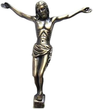Yıju Çinko Alaşım Kutsal İsa Şekil Hıristiyan Heykeli Modeli Sanat Dekoratif Haç Duvar Çapraz Aksesuarları Hediye 12 cm Boyunda
