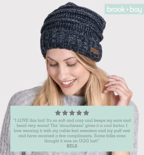 Brook + Bay Hımbıl Beanie Kış Şapka Kadınlar için-Hımbıl Boy Kablo Örgü Şapkalar-Soğuk Hava için Sıcak Tıknaz Örme Kap