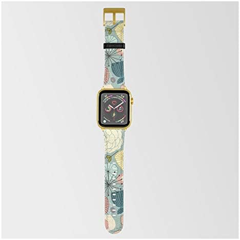 Apple Watch 38mm/40mm ile Uyumlu Smartwatch Bandında Sharon Turner'ın Oryantal Çiçekleri