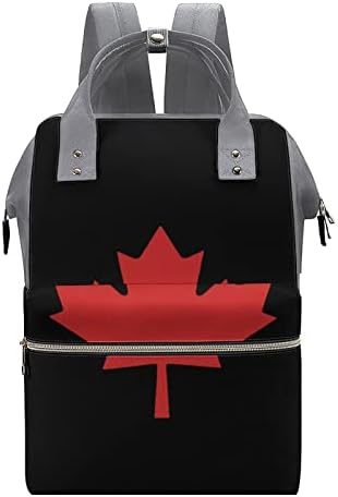 Kanada Bayrağı Akçaağaç Bezi Çanta Sırt Çantası Şık Analık Bez Torba İşlevli Su Geçirmez Seyahat Hemşirelik Omuz Sırt Çantası