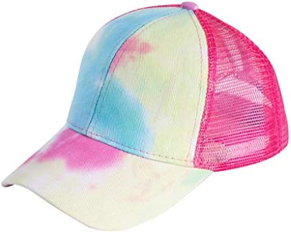 Togethor Kravat-Boya Şapka Açık Spor Örgü Nefes Kap Kadın Kız Ayarlanabilir Beyzbol Saçakları Kap Moda At Kuyruğu Caps