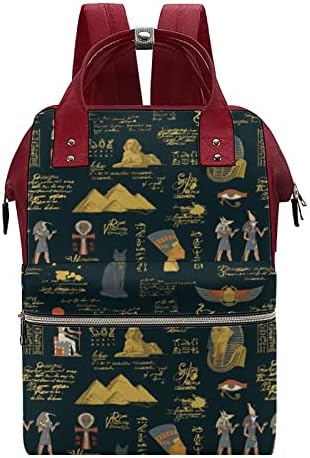 Antik Mısır Tema Baskılı Bebek Bezi Çantası Bebek Bagpack Nappy Çantalar Su Geçirmez Seyahat omuzdan askili çanta Anne ve Baba