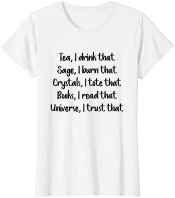 Kadın Mistik Metafizik İyi Enerji Adaçayı, Kristaller, Çay, Kitap T-Shirt