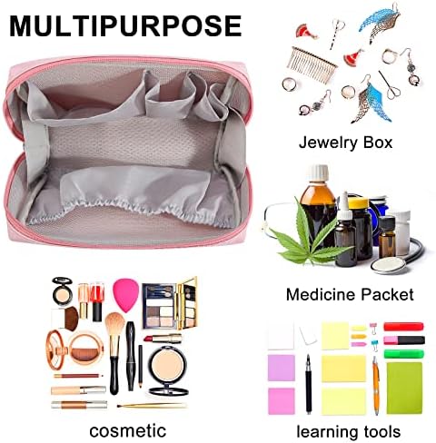 Küçük Makyaj Çantası, Çanta için MAANGE Kozmetik Çantası Taşınabilir Çift Fermuarlar Depolama Küçük Seyahat Makyaj çantası Kadınlar