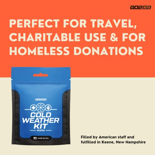 Go2Kits 50-Kits Homeless Charity Kış Hijyeni Tuvalet Seti, El Isıtıcıları, Örgü Eldivenler, Uzay Battaniyesi, Dudak Kremi ve