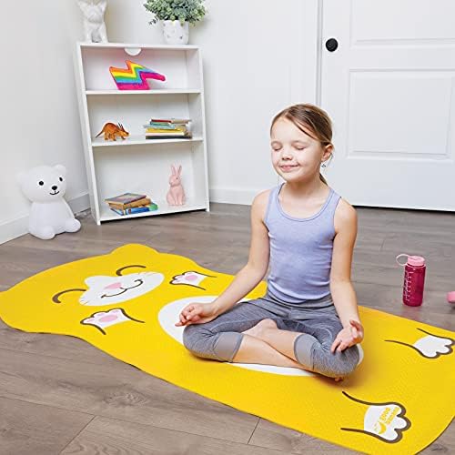 İyi Muz Çocuk Yoga Matı şeklinde, 65,5 x 31,5 inç, çevre dostu malzemeler, stabilite ve rahatlık katar