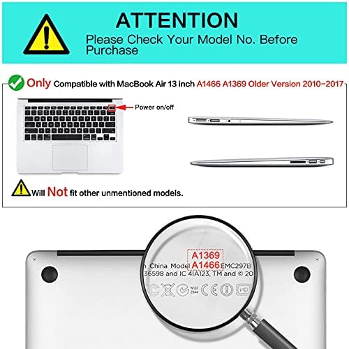 MOSISO ile Uyumlu MacBook Hava 13 inç A1466 / A1369 (Eski Sürüm Yayın 2010-2017), PU Deri Kitap Folio Koruyucu Standı kol örtüsü,