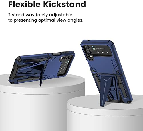 Caka Kickstand ile Samsung Galaxy Z Flip 3 Vaka için Tasarlanmış, Samsung Galaxy Z Flip 3 5G 2021 için Manyetik Standı ile Ağır