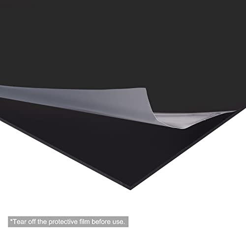 MECCANIXITY Siyah ABS Plastik Levha 12x12x0.06 inç için Yapı Modeli, DIY El Sanatları, Panel, 2 paketi