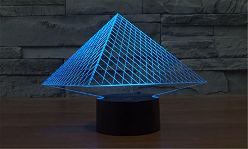 Piramit 3D Dokunmatik Optik ILLusion Gece Lambası Çarpıcı Görsel Üç Boyutlu Etkisi 7 Renk Değiştirme Masa Masa Deco Lamba Yatak