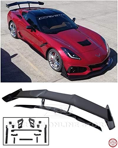 Yedek İçin 2014-2019 Chevrolet Corvette C7 Baz Modelleri / ZR1 Tarzı Arka Bagaj Kapağı Kanat Spoiler kuyruk ışık İle Kurulum