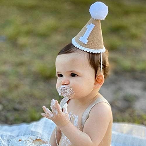 6 adet Doğum Günü Partisi Koni Şapka, Çuval Bezi Malzeme, Parti Malzemeleri ve Süslemeleri