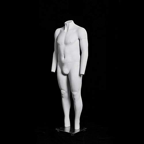 USAKHV Erkek Başsız Erkekler Hayalet Manken Tam Vücut Fiberglas Beyaz Modeli GH15 Standı