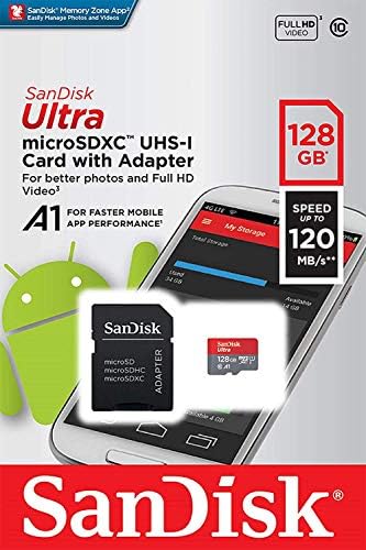 Ultra 128 GB microSDXC Çalışır için ZTE Kıs 3 Max Artı SanFlash ve SanDisk tarafından Doğrulanmış (A1/C10/U1/8 k / 120MBs)