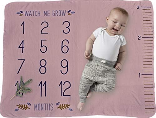 Kathy Baby Milestone Blanket tarafından İlkeller, 42 x 36 inç, Pembe-Büyümemi İzle
