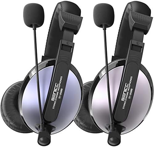 SENICC 3.5 mm Stereo Mikrofonlu Kulaklık, Kulak Üstü Kulaklıklar Hafif Tasarımlı Kablolu Oyun Kulaklığı,Xbox,Cep Telefonları,MP3,Tabletler,Dizüstü