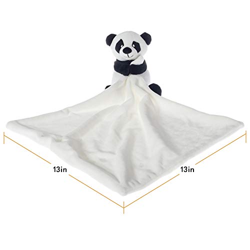 Kayısı Kuzu Doldurulmuş Hayvanlar güvenlik battaniyesi Panda Bebek Kreş Karakter Battaniye Lüks Snuggler Peluş (Beyaz Panda,