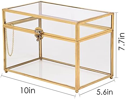 Geometrik Cam Retro Mücevher Kutusu-Altın Geometrik Takı Ekran saklama kutusu Hatıra Kutusu Kutusu Ev Dekorasyon Kutusu Depolama