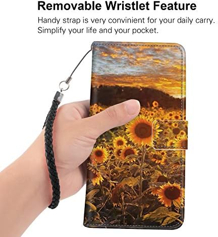 Samsung Galaxy S9 Artı Cüzdan Kılıf Günbatımı Sarı Ayçiçeği Alan Tasarım Desen Cep Telefonu Kılıfı deri kılıf Multil Yuvaları