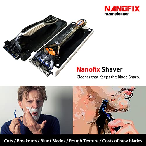 NANOFİX Tıraş Bıçağı Temizleyici ve Kalemtıraş / Tıraş Bıçağı ve Kızak Temizleme Tıraş Makinesi ve Düzelticinin Bakımı (Beyaz)