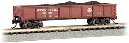 Bachmann Trenleri - 40' Gondol Arabası - Çıkarılabilir Kömür Yükü - N Ölçeğine Sahip PRR (Tuscan kırmızısı)