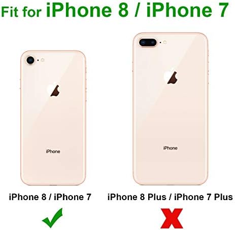 WiLLBee ile Uyumlu iPhone SE 2020 / iPhone 8 / iPhone 7 Kılıf (4.7 inç) Çift Katmanlı Kart Slayt Yuvası Cüzdan Tampon Kapak-Gülümseme
