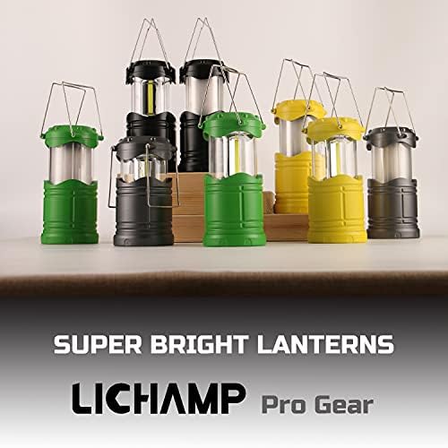 Lichamp 4 Paket LED kamp fenerleri, akülü kamp ışıkları süper parlak katlanabilir el feneri taşınabilir acil durum malzemeleri