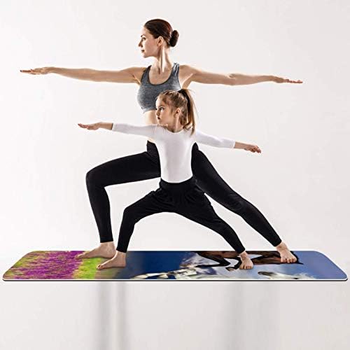 Unicey At Desen Yoga Mat Kalın Kaymaz Yoga Paspaslar için Kadın ve Kız egzersiz matı Yumuşak Pilates Paspaslar, (72x24 in, 1/4-İnç