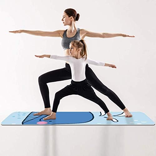 Unicey Mavi Balina Yoga Mat Kalın Kaymaz Yoga Paspaslar Kadınlar ve Kızlar için egzersiz matı Yumuşak Pilates Paspaslar, (72x24