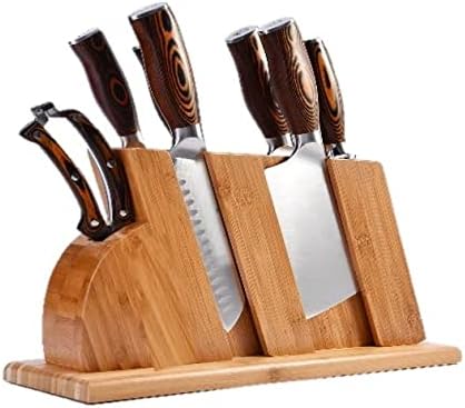 Mutfak Bıçağı Seti-8 adet-Tam Tang Pakkawood Ergonomik Sap-Ahşap Bloklu Mutfak Bıçakları Seti-Dövme Alman X50CrMoV15 Çelik-Paslanmaya