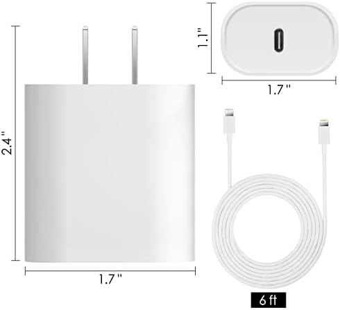 USB C Hızlı Şarj Cihazı-MFı Sertifikalı - 20W PD Hızlı şarj cihazı ile 6FT C Tipi C şarj adaptörü için iPhone 13/13 Pro / iPhone