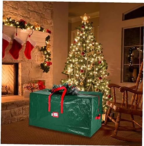 Noel Ağacı Saklama çantası Kolları ile Fermuar Güçlü Dayanıklı Kolay Mağaza Büyük Yeşil Noel Süslemeleri için Dekoratif Süsler