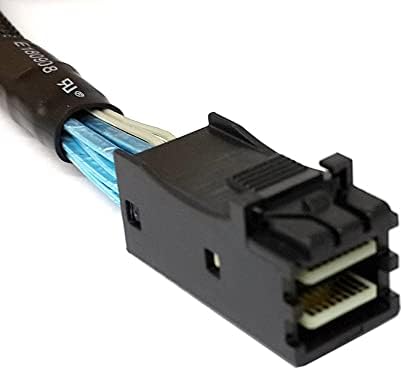 Konnektörler Dahili Mini SAS SFF-8643 Konak 4 SATA 7pin Hedef Sabit Disk 6 Gbps Veri Sunucusu Raıd Kablosu 50 cm- (Kablo Uzunluğu: