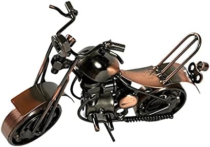 Metal Motosiklet Endüstriyel Biker Chopper Ofis Masası Heykel 7 İnç Retro Geri Dönüşümlü Metal Klasik El Yapımı Demir Cıvata