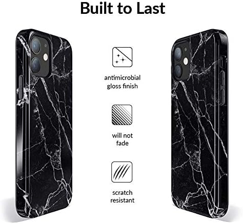 Kadife Havyar iPhone için kılıf 12 Mini [8ft Damla Test] w/Mikrofiber Astar (Siyah Mermer)