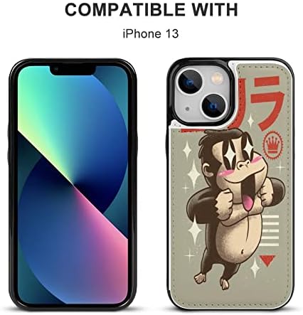 Kawaii Gorilla13 Serisi Baskılı Cep Telefonu kılıfı; Flip Telefon kılıfı Çizilmeye Dayanıklı Telefon kılıfı; Yeni 13 Serisi Koruyucu