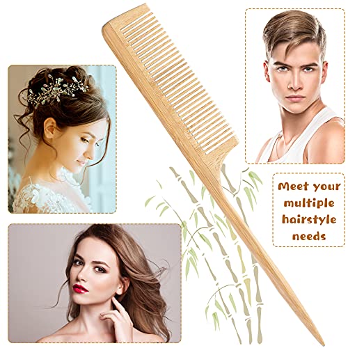 3 Adet Bambu Sıçan Kuyruk Saç Tarak Ince Diş Ayrılık Saç Tarak Doğal Kuyruk Tarak Erkekler Kadınlar için Çeşitli Saç Tipleri