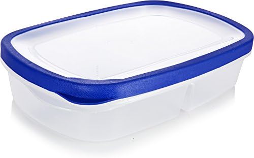 2 Paket Kırmızı ve Mavi Öğle Yemeği Kutuları Kapaklı Plastik Sızdırmaz-Mikrodalga, Derin Dondurucu ve Bulaşık Makinesinde Yıkanabilir,