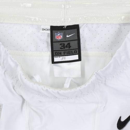 Craig James Philadelphia Eagles Oyunu-2019-20 NFL Sezonundan Kullanılmış 39 Beyaz Pantolon-34 Beden-Oyun Kullanılmış Ekipman