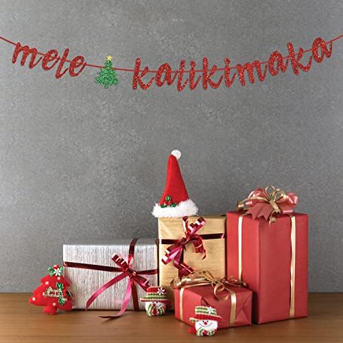 Mele Kalikimaka Banner, Hawaiian Chritsmas Bunting Burcu Hawaiian Noel Süslemeleri için, 2022 Yeni Yıl Tatilleri Parti Malzemeleri