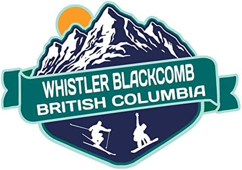Whistler Blackcomb British Columbia Kayak Maceraları Hatıra 4 İnç Vinil Decal Sticker Dağ Tasarım