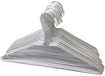 Tatlı Online Anlaşma Paketi 30 Tel Askılar Çelik Metal Damla Kuru Ceket Elbise Askıları ile Plastik Beyaz Renk Kaplama 16 (40.5