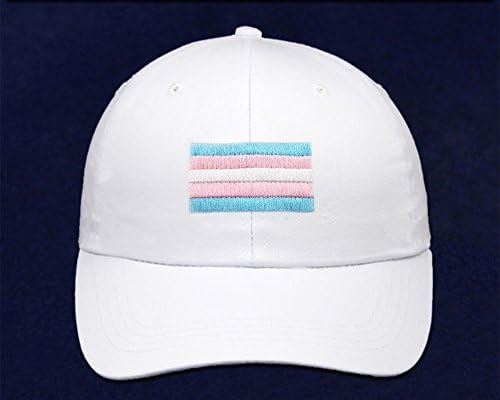 Dikdörtgen Trans Gurur Bayrağı ile Beyaz Transseksüel Farkındalık Şapkası