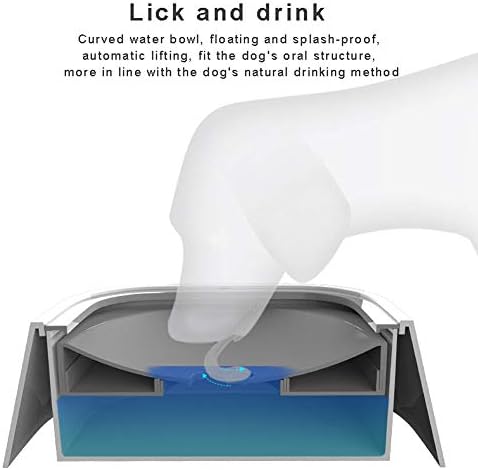Pet Yüzen su kasesi, 1.5 L Yavaş Aşağı Su Besleyici Çeşme Hiçbir Dökülme Anti-Taşma Anti-Toz Otomatik Su yiyecek kasesi Köpek