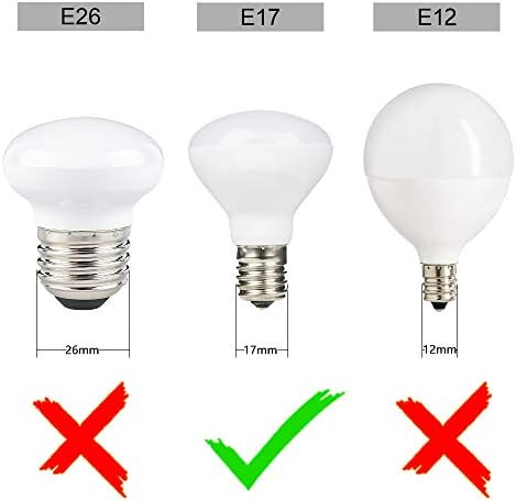 Haian R14 LED Ampul E17 Ara Taban Mini Reflektör Işıklandırmalı, 4 Watt 280 Lümen, 25 Watt Akkor Eşdeğer, R14 E17 LED Ampul Olmayan