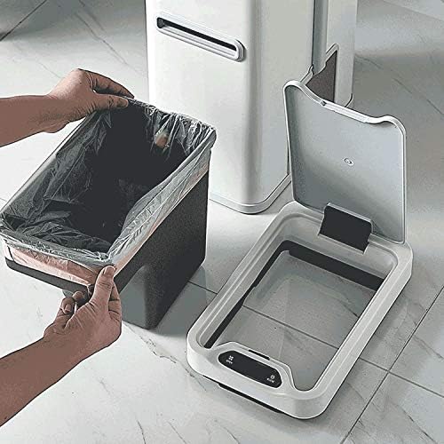 UXZDX CUJUX Ev Akıllı Indüksiyon çöp tenekesi Kapaklı 7L Banyo çöp tenekesi Tuvalet Fırçası ve Doku Kutusu Paslanmaz Çelik Otomatik