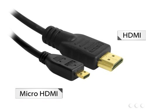 Profesyonel Lifeworks HD Video Kamera 6 FT Mikro-HDMI-HDMI Gelişmiş Korumalı Gerçek Dijital Kablo. (6 feet / 800Hz/10.2 Gbps