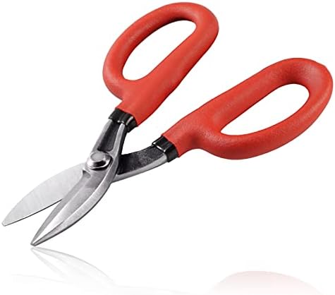 LEONTOOL 7-İnç Düz Desen Teneke Snips, Düz Bıçak Teneke Snip, Uzun Ağır Sac Kesici, Kesme Makası Düz veya Geniş Kesimler için
