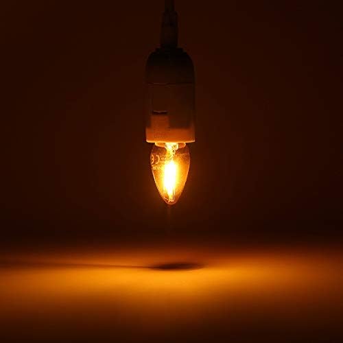 Gece Işık Ampüller,KINUR C7 LED Ampuller E12 Şamdan Bankası Amber 2200 K, 1 Watt Eşdeğer 10 W Akkor Ampul, Tuz Lambası ve Pencere